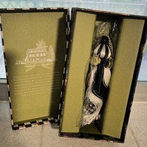 MacKenzie-Childs Black and White Check Floral Scented Tassel Box